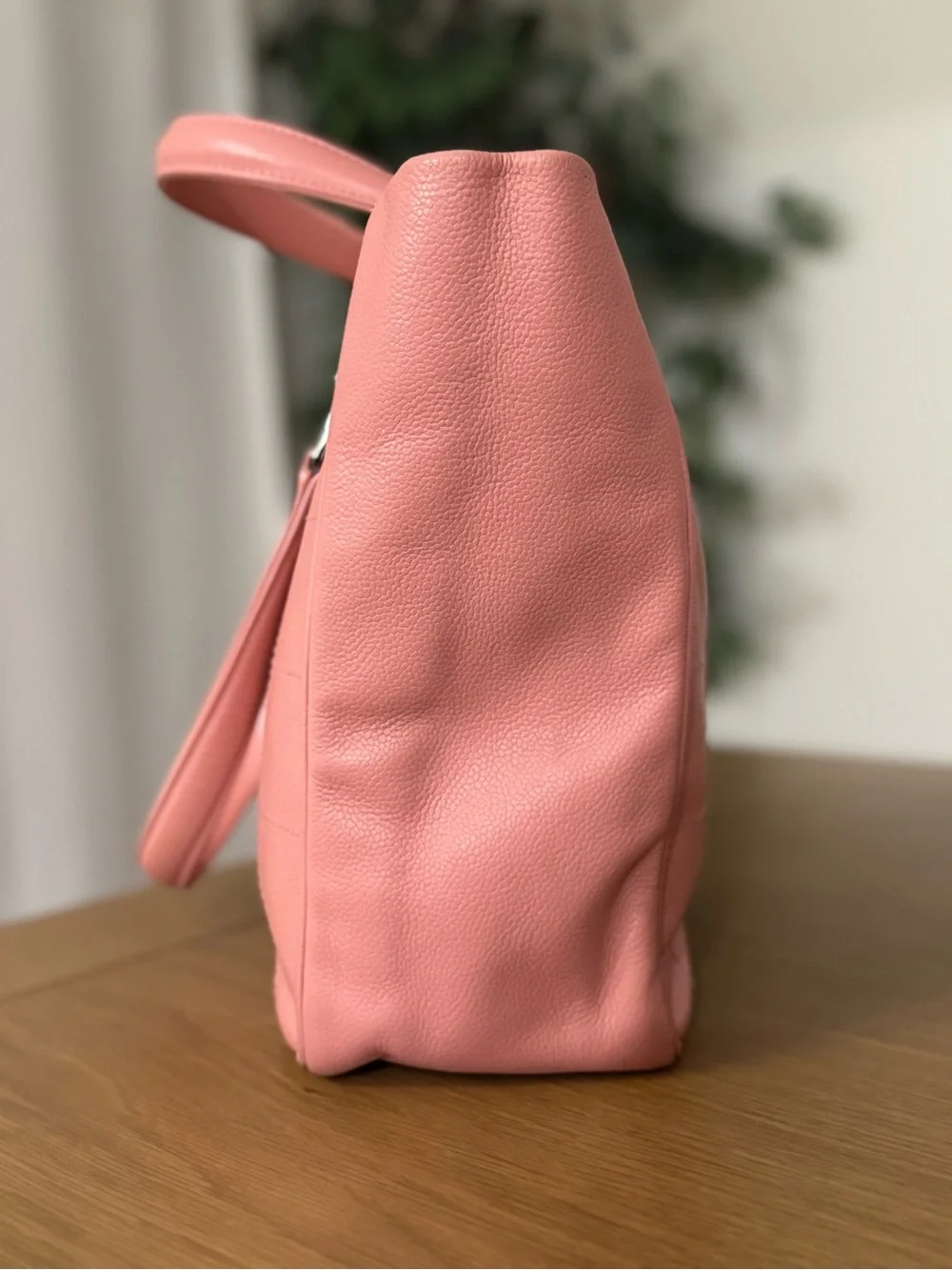 CHANEL Pink Quilted Leather Bag